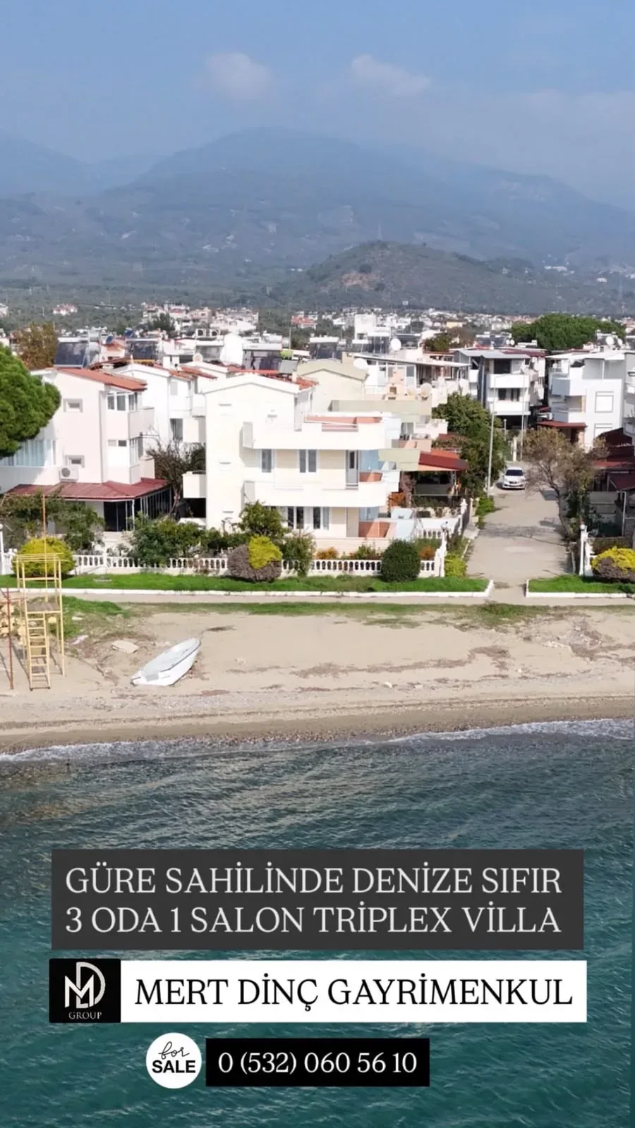 DENİZE SIFIR GÜRENİN YALISI 3+1 TRİPLEX VİLLA